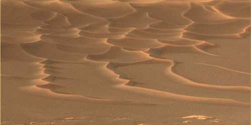 paisagem de dunas no planeta Marte