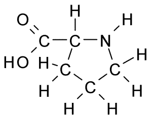 Fórmula de estrutura da Prolina