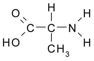 Fórmula de estrutura da Alanina