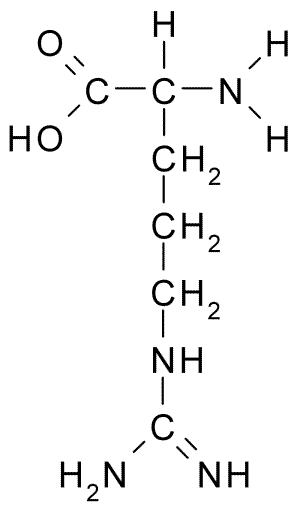 Fórmula de estrutura da Arginina