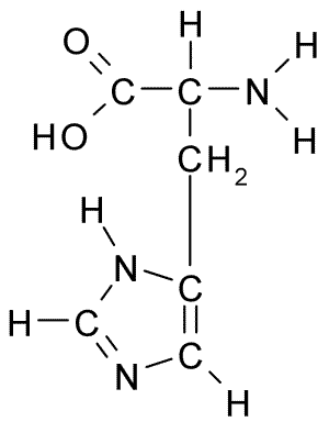 Fórmula de estrutura da Histidina