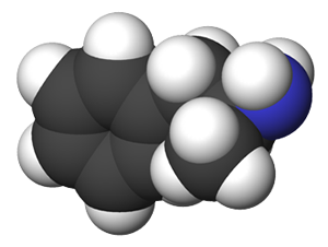 Modelo tridimensional da molécula de anfetamina