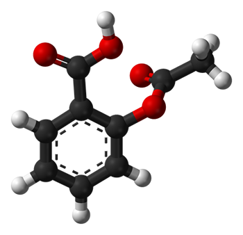 Modelo tridimensional da molécula de aspirina