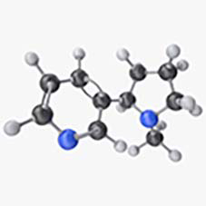 Modelo tridimensional da molécula de nicotina